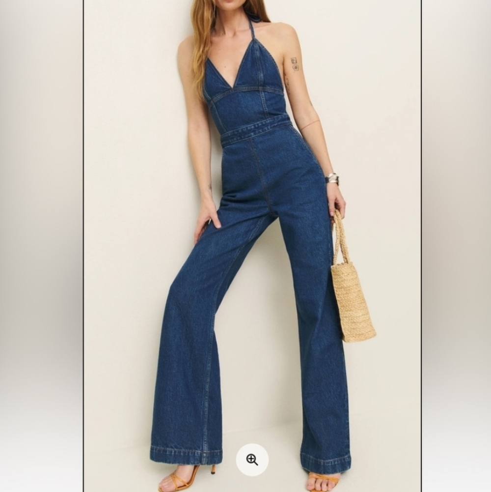 Reformation Lennon Denim Jumpsuit